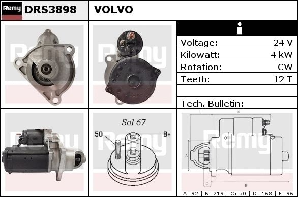 DELCO REMY Стартер DRS3908